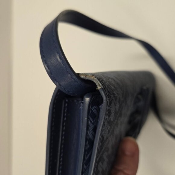 JW PEI Navy/Light Blue Geometric Print Flap Wallet Crossbody Bag - Picture 12 of 12